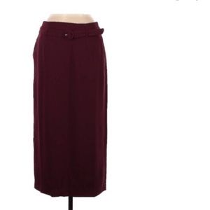 Boden Dark Red Midi Skirt w/ Pockets